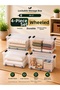 90 L Lockable Storage Box with Wheels, Set of 4 – Large Transparent Organizer, Stackable Organizing Box