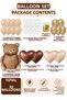 Sea Sand Caramel Teddy Bear Gold Deluxe 30 Piece Balloon Set Gold Sequin Chrome Gold Brown Beige Heart Bear Foil Birthday Baby Shower Party Decoration Photo Concept Balloons - 3