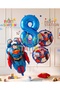 Superman Theme 8Th Birthday Balloon Set - 4 Piece Superman Birthday Balloon Set