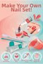 Clemento-Ni Licensed Make Your Own Nail Polish Bright Red Easy-To-Apply Fun Toy Nail Set
