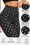 Women's Black Polka Dot Sports Leggings High Waist Stretchy Full Length Fitness Pilates Leggings - 3