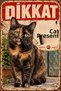 Caution There Is a Cat Tortoiseshell Turtle Shell Cat Retro Metal Wall Sign 15X20 cm