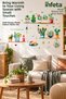 2 Sheets Adhesive Wall Sticker Set with Shelf and Potted Plants Decorative Cactus Flower - 4