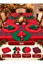 27 Piece Christmas Tableware Set – Red Tablecloth, 2 Plaid Runners, 12 Doilies and 12 Napkins - 4