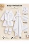 100% Cotton Ecru Rabbit Baby Girl Bathrobe Set / Premium Quality Baby Girl Bathrobe Set / Gift Newborn Bathrobe Set - 5