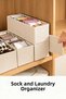 3 Pcs Sock and Laundry Organizer Drawer and Closet Organizer, Shelf Organizer, Foldable - 2