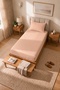 Single Cotton Combed Breathable Fabric Elastic Bed Sheet 1 Piece Pillowcase Gift Salmon - 3