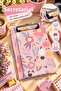 Floral Patterned Secretary's Notepad 15X22 cm – 38 Sheets Lined Notepad - Pink