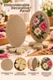 Workable Cross-Stitch Oval Board with Stand, Natural Wood Color, Clover-Legged Desktop Ornament - 2