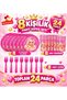 Princess Themed 8&16-Person Birthday Party Set Plate Cup Fork Party Tableware Set 24 or 48 Pieces Birthday Tableware Decoration - 3