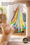 10 Pieces Plush Cat Toy with Bells – Hanging Toy with Multiple Hanging Arms and Pom Poms, Metal Clip, Sound-Making Cat Toy, Indoor Play