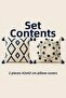 Geometric and Wreath Patterned Decorative Cushion Cover Set with Tassels and Hidden Zipper 42X42 cm