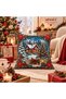 Winter Tale New Year Christmas Collection 4-Piece Throw Pillow Cover Set - Patchwork Look Digital Printed Sofa Decor Decorative Throw Pillow Cover Set - 5