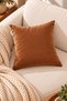Luxurious Velvet Textured Solid Color Cushion Cover 42X42 cm |   1 Soft Textured Decorative Pillowcase - 2