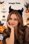 Halloween Halloween Devil Horn Crown Black Furry Devil Horn Costume Cosplay Hair Accessory - 5