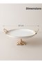 Luxury Gold Detailed 2-Piece Porcelain Presentation Set - High-Footed Fruit Bowl & Handle-Cake Stand - 5