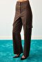 Limited Edition Kahverengi Cepli Dokuma Pantolon TWOAW27PL00077 - 4