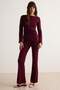 Burgundy Soft/Soft Touch Fitted/Skin-Fitting Spanish-Cut Knitted Bottom - Top Set Twoaw27Au00115