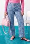 Limited Edition Mavi Çiçek Desenli Orta Esnek Yüksek Bel Wide Leg Jeans TBBAW27CJ00042 - 3