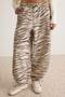 Beige Zebra Patterned Trousers Twoaw27Pl00136 - 3