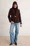 Dark Brown Accessory Buttoned Blazer Jacket Twoaw27Bc00073 - 2