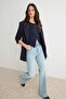 Blue High Waist Wide Leg Jeans Twoaw27Je00323 - 2