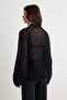 Black Moher Blended Raglan Sleeve High Neck Slim Knitwear Sweater Twoaw27Kz00036 - 4