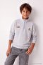 Gray Melange Thick Boy's Stand Collar Printed Knitted Sweatshirt Tkdaw27Sw00057 - 3