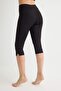 Siyah Dalgıç/Scuba LYCRA® ADAPTIV™ Ultra Esnek Yırtmaçlı Kapri Boy Örme Spor Tayt THMAW27TY00017 - 5