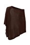 Brown Single-Plate Knitwear Plus Size Blouse - 3