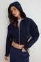 Navy Blue Crop Oversize Knitted Cardigan/Sweatshirt Twoaw25Sw00302 - 2