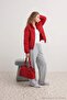 Gray Melange Extra Wide Leg/Wide Fit Stripe Detailed Elastic Waist Knitted Sweatpants Twoaw27Ea00031 - 3