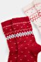 Ecru-Burgundy 2-Piece Striped Jacquard Knitted Socks Thmaw27Co00045 - 3