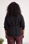 Black Wide Collar Lace-Up Stylish Woven Large Size Shirt Tbbaw27Ax00030 - 2