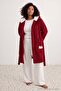 Burgundy Wellsoft Large Size Knitted Dressing Gown Tbbaw24Sb00013 - 3
