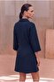 Lacivert Studio Collection A-line/Çan Form Polo yaka Fermuarlı Midi Örme Elbise TWOAW27EL00220 - 5