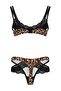 Black Thin Strap Leopard Print Lace Detailed Cupless Underwear Set Thmaw27Cc00033 - 6