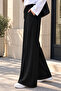 Women's Scuba Fabric Basic Full-Length Striped Palazzo Trousers 377 Black - Premium Series - 2