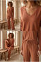 Women's wide leg home pants mocha - 2