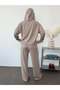 Modal Fabric Zippered Sweatshirt & Wide Leg Sweatpants Set - 5