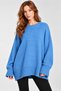 Oversize Basic Blue Long Women's Sweater