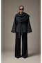 Women's Gray Cashmere Shawl Collar Detailed Design Belted Jacket - 2