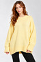 Oversize Basic Yellow Long Women's Sweater