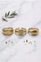 Women's Gold Color Vintage Ring Set - 3
