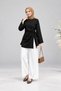 Asel Gathered Asymmetrical Blouse Black