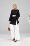 Asel Gathered Asymmetrical Blouse Black - 2