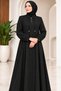 Lined Winter Mevlana Cut Stylish Quality Seasonal Stylish Collar Winter Belted Ferace Coat