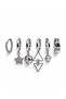 Steel 6-Piece Geo Figured Modern Earrings - 2