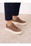 Baena Camel Suede Genuine Leather Women's Sports Shoes - 4