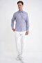 Slim Fit Lapel Collar Stretch Cotton Gray Striped Shirt g 1599 - 2